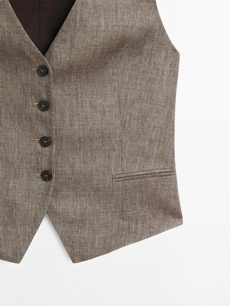 100% linen tailored waistcoat
