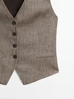 100% linen tailored waistcoat