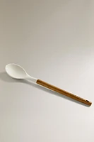 SILICONE AND WOODEN SPOON