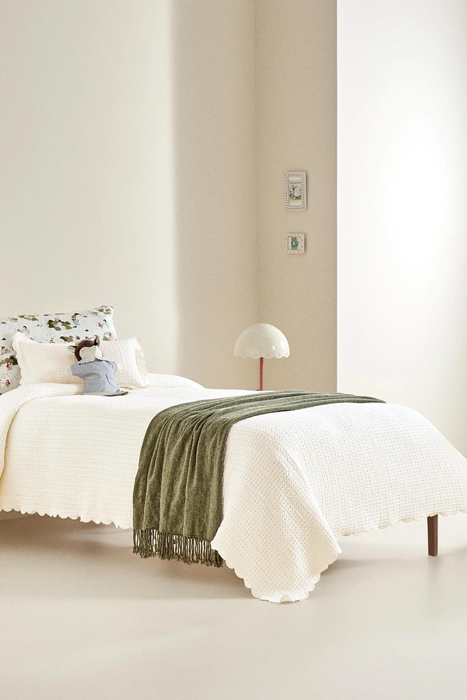 COUVRE-LIT ENFANT COTON BORD ONDULÉ
