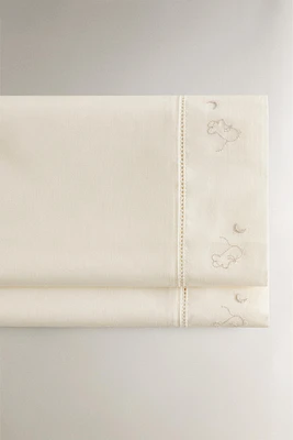 DRAP PLAT ENFANT BRODERIE PETITES SOURIS