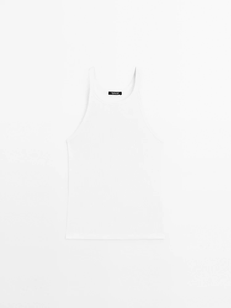 Débardeur 100 % coton à encolure américaine