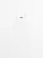 Débardeur 100 % coton à encolure américaine