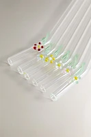 LOT PAILLES BOROSILICATE FLEURS (LOT DE 6)