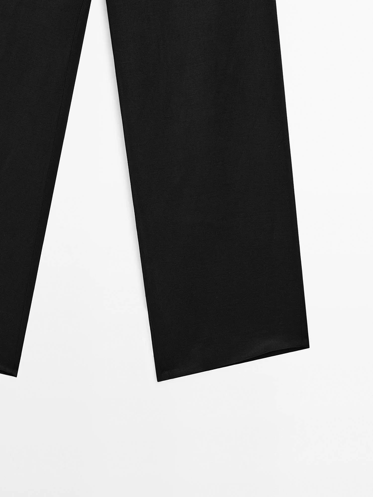 Pantalon straight détail taille