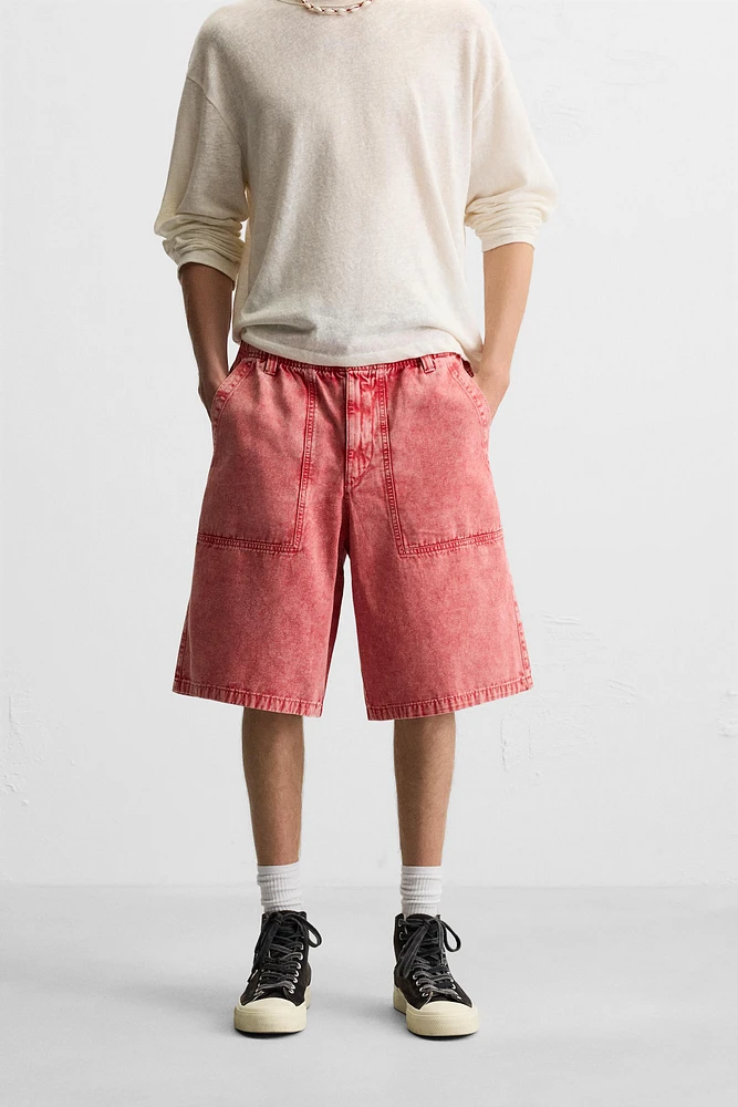 BERMUDA DÉLAVÉ RELAXED FIT