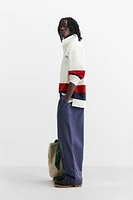 POLO WITH CONTRASTING SIDE STRIPE
