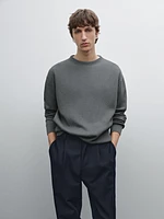 Mock turtleneck knit sweater