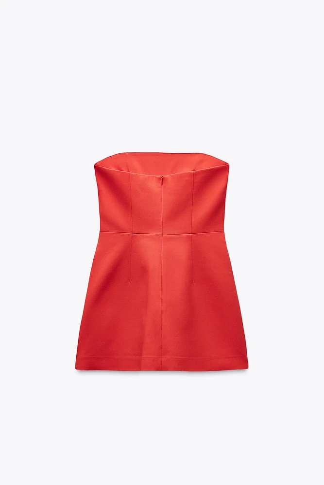 ROBE BUSTIER À RABATS