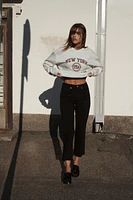 TRF HIGH-WAISTED CROPPED FLARE JEANS