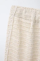 JUPE-CULOTTE À FLEURS MAILLE CROCHET