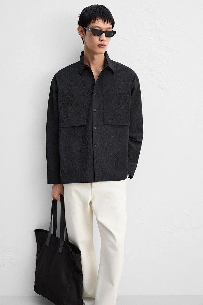 RELAXED FIT SEERSUCKER SHIRT