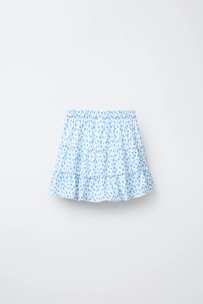 TEXTURED PRINT SKORT