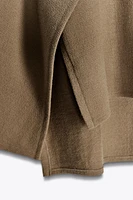 SWEATER WITH SCARF OVERLAY