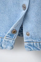 EMBROIDERED FLORAL DENIM TOP