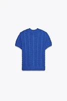 KNIT CARDIGAN WITH SHORT SLEEVES