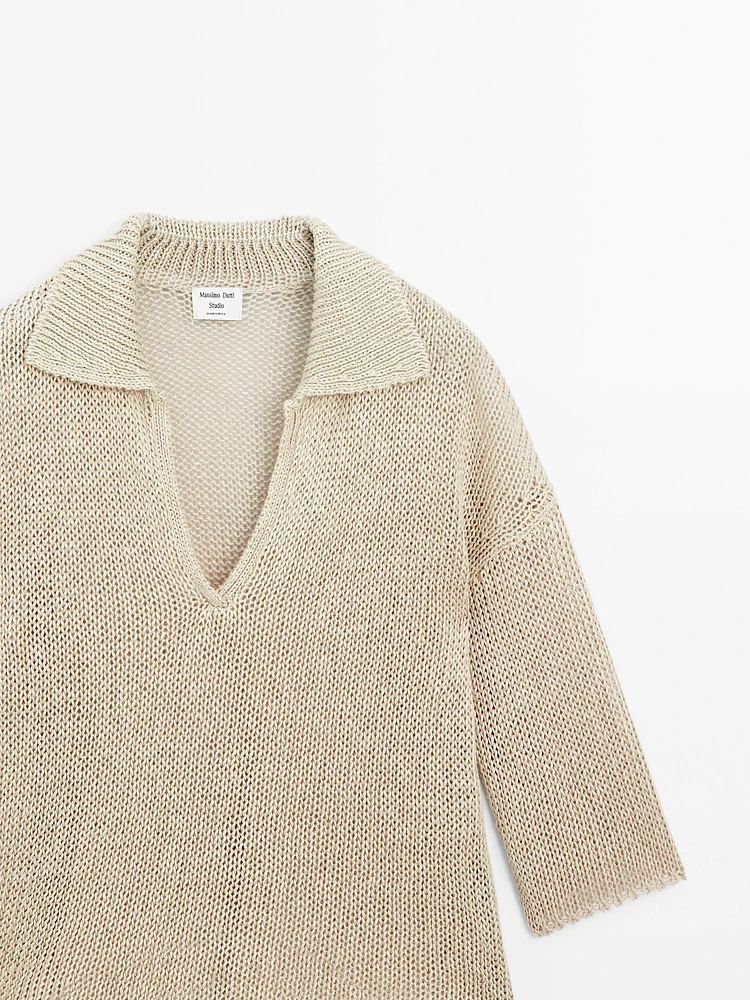 Polo sweater with open collar - STUDIO