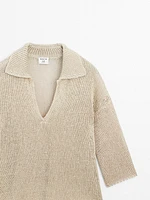 Polo sweater with open collar - STUDIO