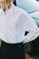 CHEMISE EN POPELINE OVERSIZE À RIVETS