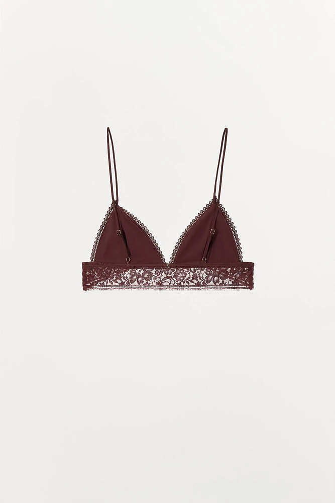 100% SUEDE LACE BRA