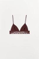 100% SUEDE LACE BRA