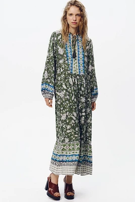 PRINTED MIDI DRESS