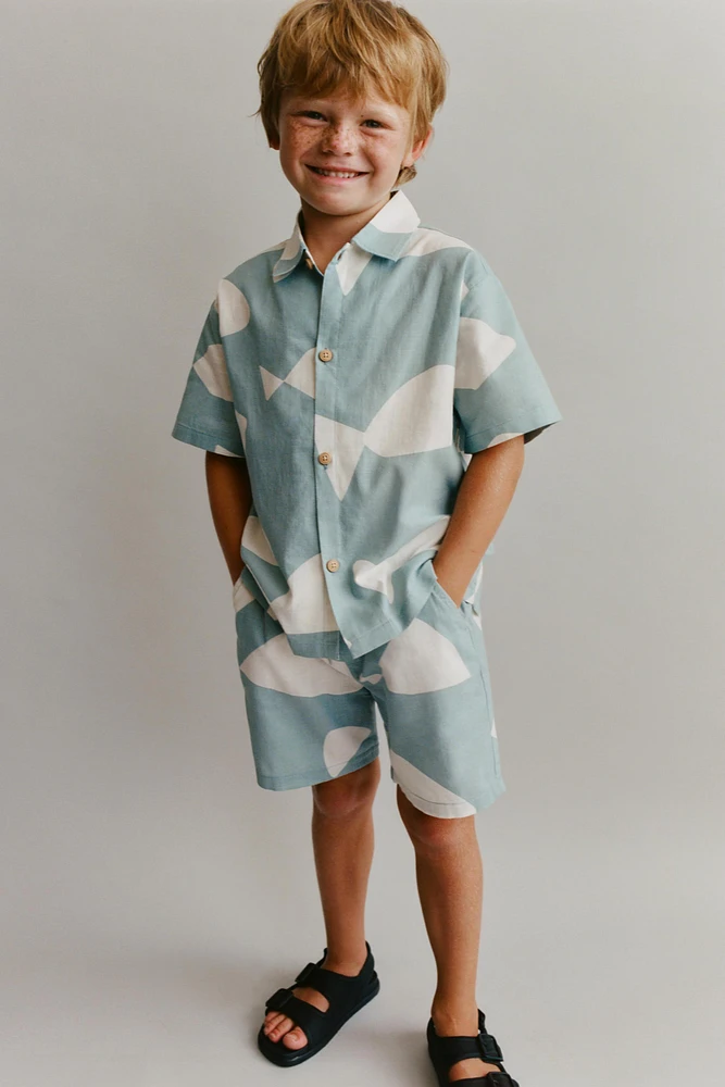 FISH PRINT BERMUDA SHORTS