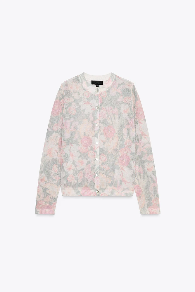 GILET EN MAILLE À IMPRIMÉ FLEURI