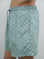 Short fit printed swimming trunks