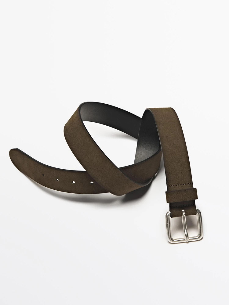 Ceinture en croûte de cuir ombrée