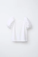 T-SHIRT BIMATIÈRE FLEUR SATINÉE