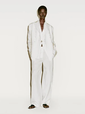 Straight-leg flowing trousers with dart detail - Limited Edition