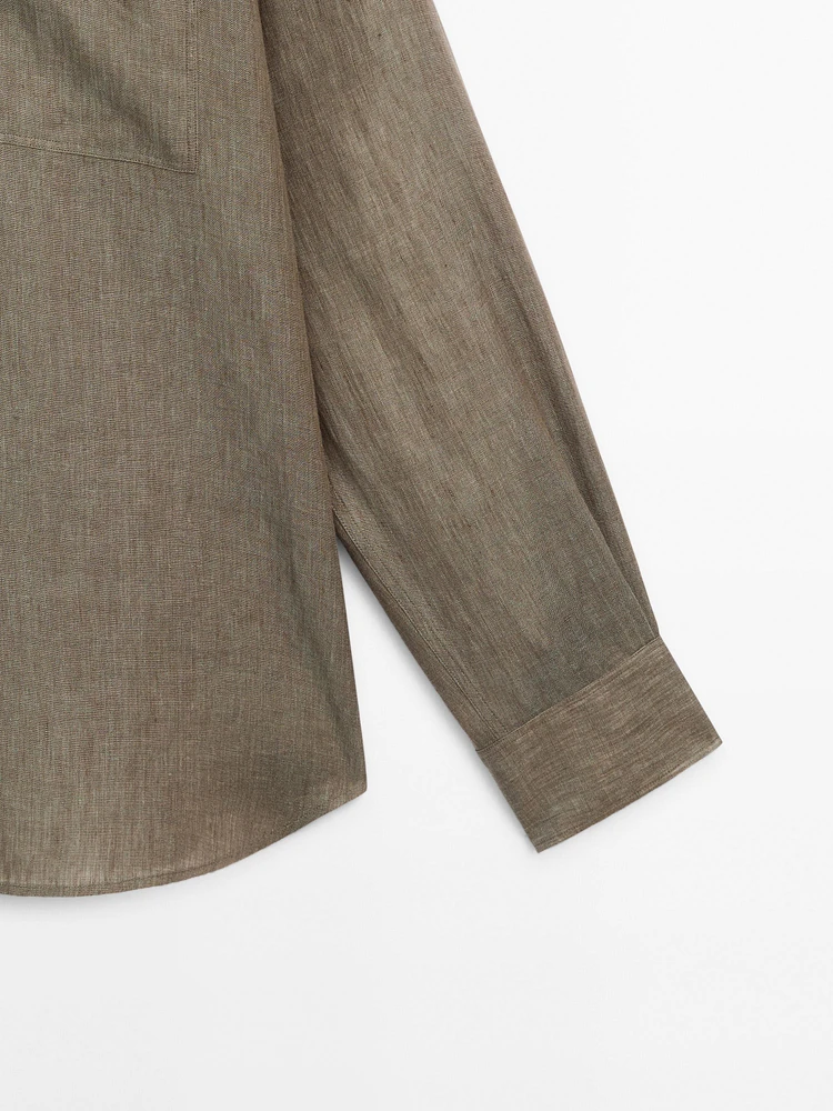 Chemise avec poches 100 % lin