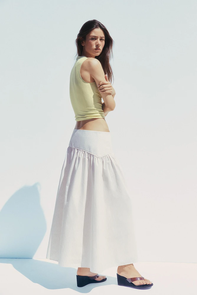 STRIPED MIDI SKIRT