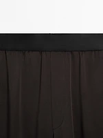 Pantalon large satiné