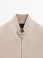 Veste sans manches en maille de coton à fermeture Éclair