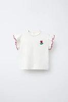 FLOWER APPLIQUÉ T-SHIRT