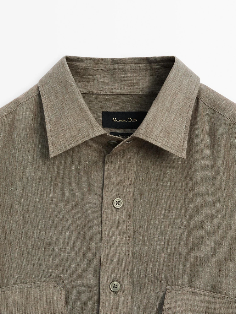 Chemise avec poches 100 % lin