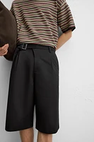 BELTED PLEATED SHORTS