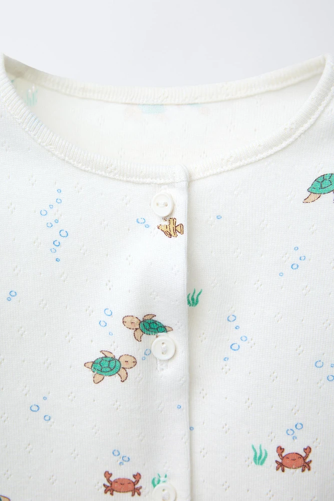 POINTELLE SEA BODYSUIT AND JACKET SET