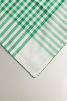 SET OF CHECK DYED COTTON NAPKINS