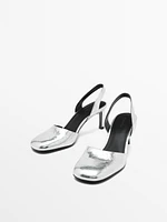 Chaussures talon métallisé