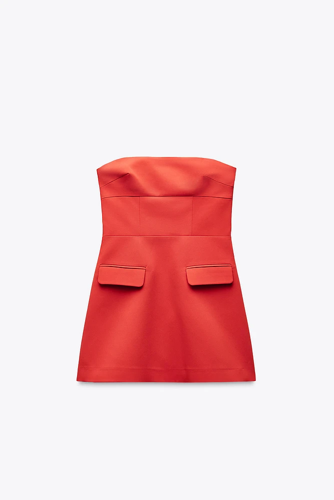 ROBE BUSTIER À RABATS