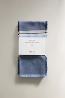 SET OF DYED THREAD STRIPED NAPKINS