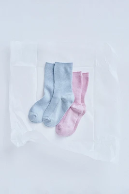ZARA TIMELESS - TWO-PACK OF KNIT SOCKS