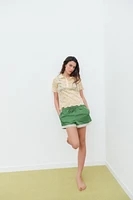 SATIN EFFECT SHORTS WITH LACE
