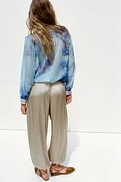 SATIN BOMBER PANTS