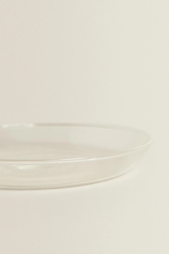 BOROSILICATE GLASS SIDE PLATE WITH RIM