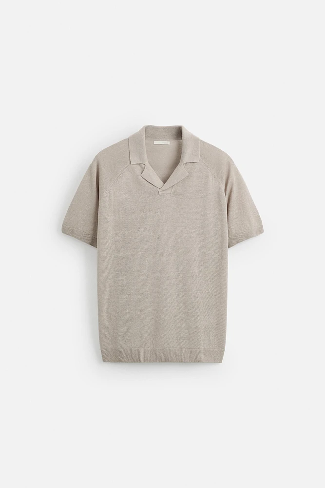 LINEN KNIT POLO SHIRT