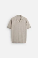 LINEN KNIT POLO SHIRT